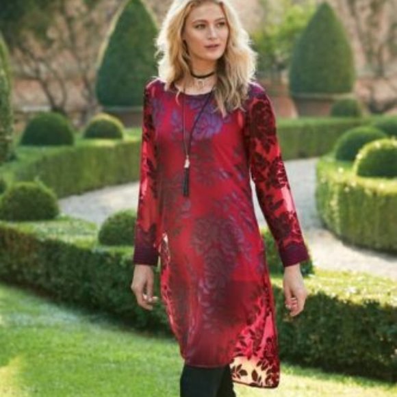 Soft Surroundings Tops - Soft Surroundings Scarlette Tunic Burgundy HW9073